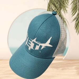 Yeti Tarpon Truckers Snap Back Light Teal Euc!